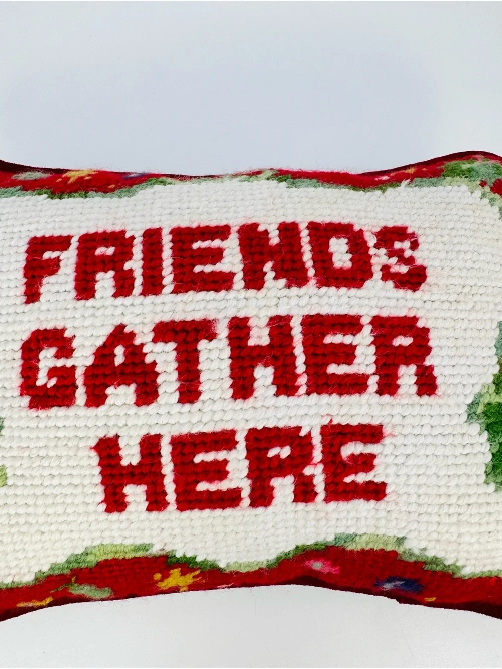 Needlepoint Christmas Holiday Throw Pillow 8